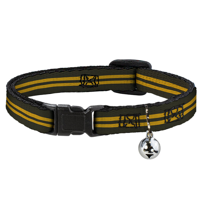 Cat Collar Breakaway - Stripe Black Gold Breakaway Cat Collars Buckle-Down   