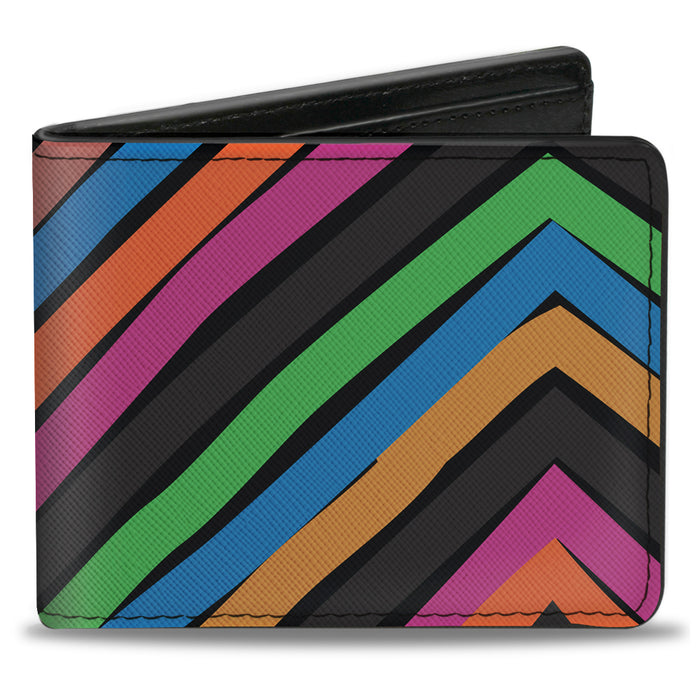Bi-Fold Wallet - Chevron Freehand CLOSE-UP Multi Color Bi-Fold Wallets Buckle-Down   