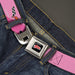 C6 Seatbelt Belt - C6 Logo Pink/Silver Webbing Seatbelt Belts GM General Motors   