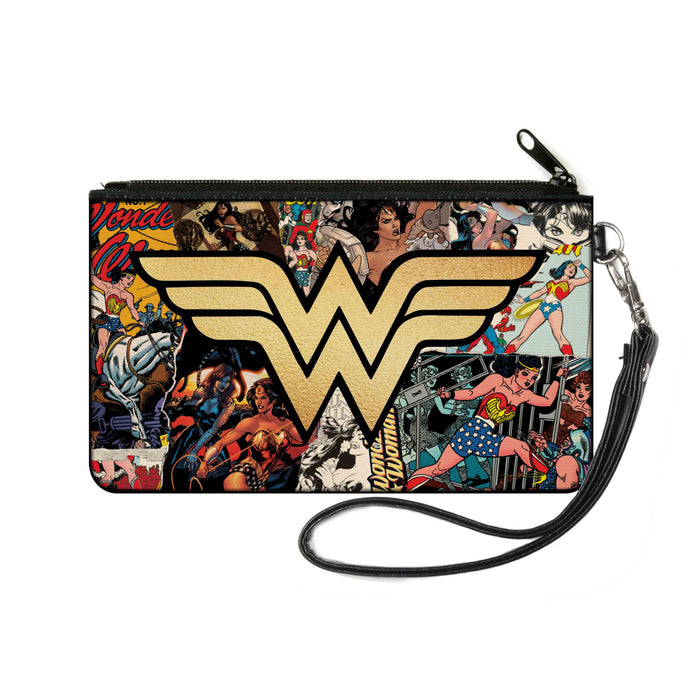 Canvas Zipper Wallet - SMALL - Wonder Woman Icon Through The Years Comics Book Covers Stacked Canvas Zipper Wallets DC Comics   