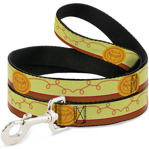 Dog Leash - Toy Story Jessie Bounding Cowboy Buckle Lasso Stripe Yellow/Red/Brown Dog Leashes Disney   