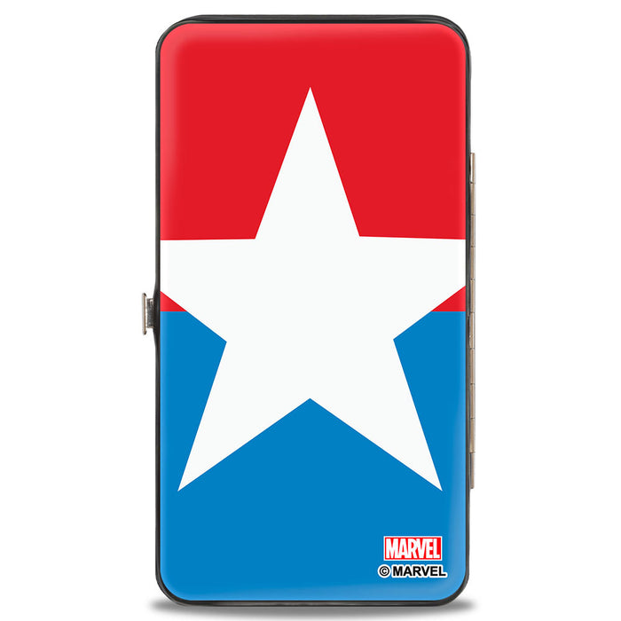 MARVEL AVENGERS Hinged Wallet - Captain America Star CLOSE-UP Split Red Blue White Hinged Wallets Marvel Comics   
