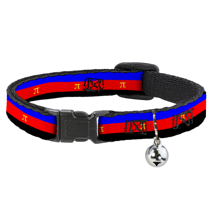 Cat Collar Breakaway - Flag Polyamorous Pi Symbol Blue Red Black Yellow Breakaway Cat Collars Buckle-Down   