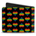 Bi-Fold Wallet - Rainbow Hearts Flip Black Multi Color Bi-Fold Wallets Buckle-Down   