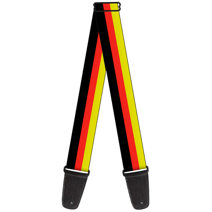 Guitar Strap - Stripes Black Red Yellow Guitar Straps Buckle-Down   