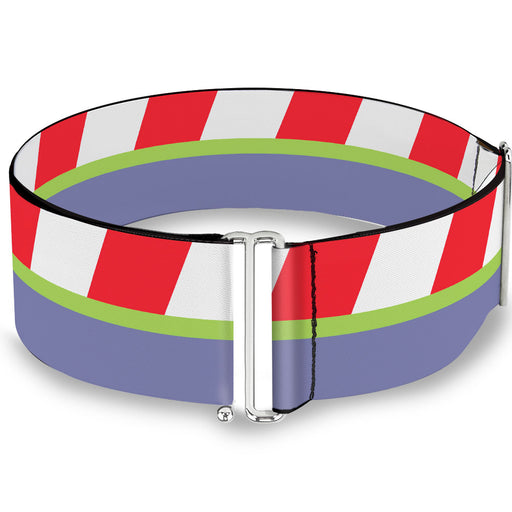 Cinch Waist Belt - Toy Story Buzz Lightyear Bounding Striping Red White Green Purple Womens Cinch Waist Belts Disney   