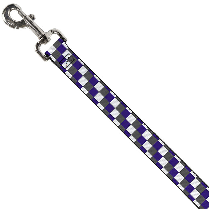 Dog Leash - Checker Gray/Purple/White Dog Leashes Buckle-Down   