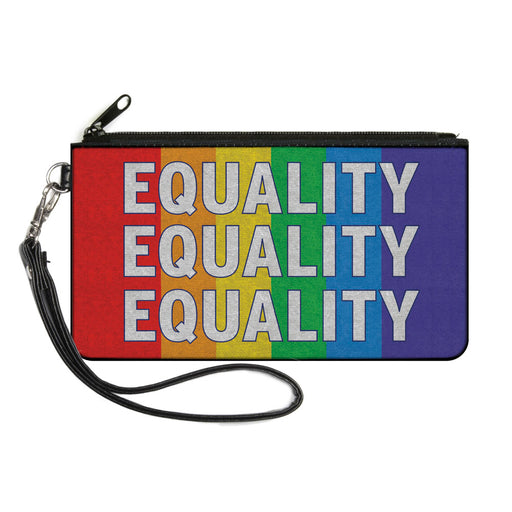 Canvas Zipper Wallet - SMALL - EQUALITY Blocks Rainbow Blue White Canvas Zipper Wallets Buckle-Down   