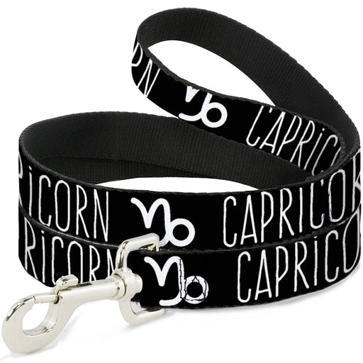 Dog Leash - Zodiac CAPRICORN/Symbol Black/White Dog Leashes Buckle-Down   