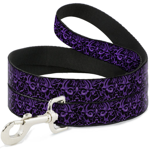Dog Leash - Sleeve Skulls Black/Purple Dog Leashes Buckle-Down   