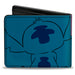Bi-Fold Wallet - Lilo and Stitch Stitch Smiling Pose CLOSE-UP Blues Bi-Fold Wallets Disney   
