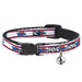 Cat Collar Breakaway with Bell - Space Jam TUNE SQUAD Logo Stripe White Red Blue - NARROW Fits 8.5-12" Breakaway Cat Collars Looney Tunes   