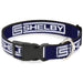 Plastic Clip Collar - Carroll Shelby CS SHELBY Racing Logo Block Navy/White Plastic Clip Collars Carroll Shelby   