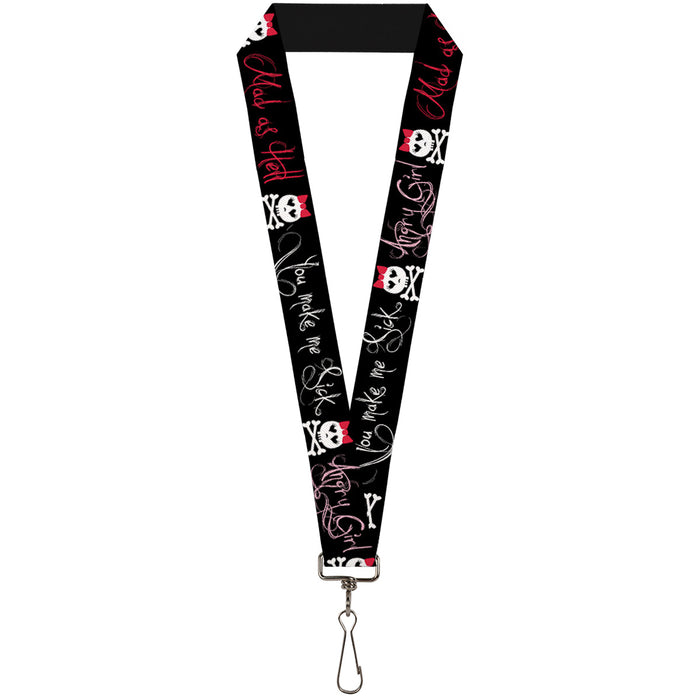 Lanyard - 1.0" - Angry Girl Mad As Hell You Make Me Sick Lanyards Buckle-Down   