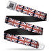 BD Wings Logo CLOSE-UP Full Color Black Silver Seatbelt Belt - United Kingdom Flags Webbing Seatbelt Belts Buckle-Down   