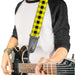 Guitar Strap - Buffalo Plaid Black Neon Yellow Guitar Straps Buckle-Down   