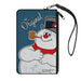 Canvas Zipper Wallet - LARGE - Frosty the Snowman THE ORIGINAL Smiling Pose Blue Canvas Zipper Wallets Warner Bros. Holiday Movies   