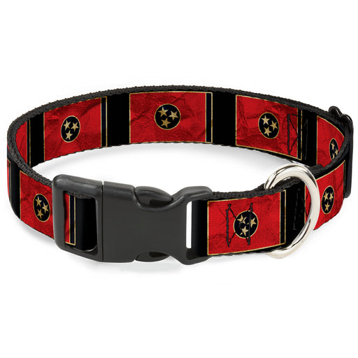Plastic Clip Collar - Tennessee Flag/Black Distressed Plastic Clip Collars Buckle-Down   
