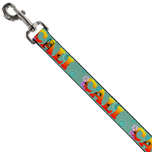 Dog Leash - CALI Tropical Aqua/Multi Color Dog Leashes Buckle-Down   