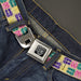 BD Wings Logo CLOSE-UP Full Color Black Silver Seatbelt Belt - Flip Flops4 Sand/Multi Color Webbing Seatbelt Belts Buckle-Down   