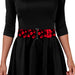 Cinch Waist Belt - MULAN Kanji Floral Collage Black Red Womens Cinch Waist Belts Disney   