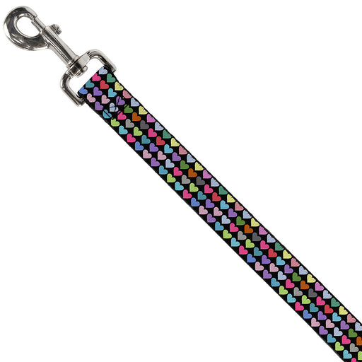 Dog Leash - Mini Hearts Black/Multi Color Dog Leashes Buckle-Down   