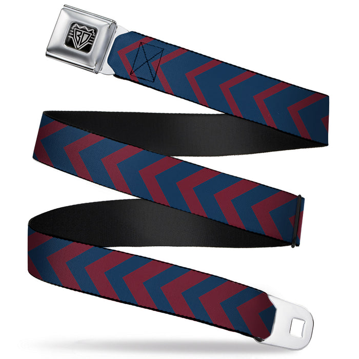 BD Wings Logo CLOSE-UP Full Color Black Silver Seatbelt Belt - Chevron2 Red/Navy Webbing Seatbelt Belts Buckle-Down   