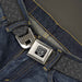 BD Wings Logo CLOSE-UP Full Color Black Silver Seatbelt Belt - Diamond Plate Grays Webbing Seatbelt Belts Buckle-Down   