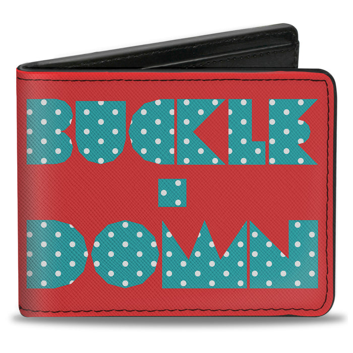 Bi-Fold Wallet - BUCKLE-DOWN Shapes Red Dot Turquoise White Bi-Fold Wallets Buckle-Down   