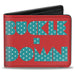 Bi-Fold Wallet - BUCKLE-DOWN Shapes Red Dot Turquoise White Bi-Fold Wallets Buckle-Down   