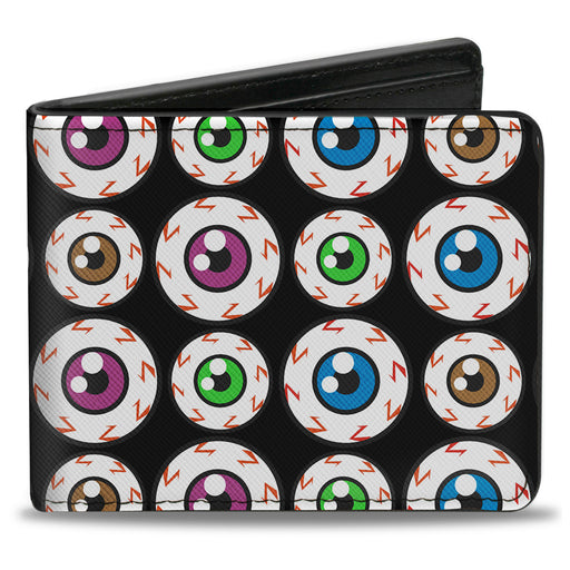 Bi-Fold Wallet - Eyeballs Black Multi Color Bi-Fold Wallets Buckle-Down   