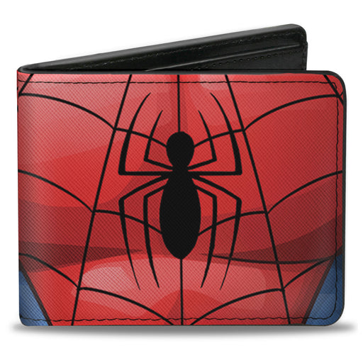 Bi-Fold Wallet - Spider-Man Evergreen Chest Spider Blue Red Black Bi-Fold Wallets Marvel Comics   
