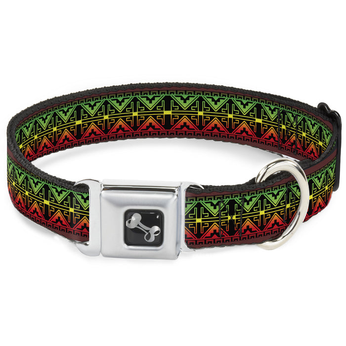 Dog Bone Seatbelt Buckle Collar - Geomteric2 Black/Red/Yellow/Green Seatbelt Buckle Collars Buckle-Down   