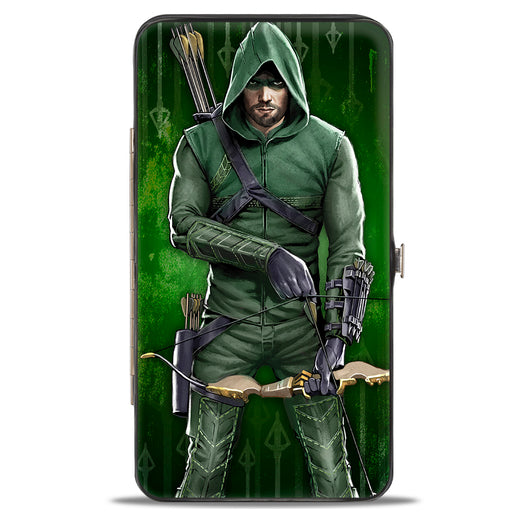 Hinged Wallet - Green Arrow Bow Pose + Arrows Greens Hinged Wallets DC Comics   