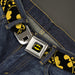 Batman Full Color Black Yellow Seatbelt Belt - Bat Signals Stacked w/CLOSE-UP Yellow/Black Webbing Seatbelt Belts DC Comics   
