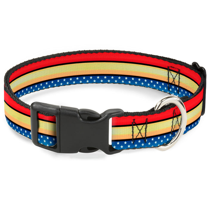 Plastic Clip Collar - Wonder Woman Stripe/Stars Red/Gold/Blue/White Plastic Clip Collars DC Comics   