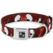 Dog Bone Seatbelt Buckle Collar - DJ Skulls Up/Down Black/Red Seatbelt Buckle Collars Buckle-Down   