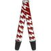 Guitar Strap - Lightning Bolts Sketch Red White Guitar Straps Buckle-Down   