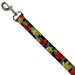 Dog Leash - Tropical Floral Collage Black/Red/Orange Dog Leashes Buckle-Down   