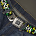 BD Wings Logo CLOSE-UP Full Color Black Silver Seatbelt Belt - CASH MONEY w/$$$ Black/White/Yellow/Green Webbing Seatbelt Belts Buckle-Down   