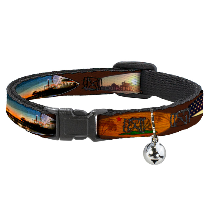 Cat Collar Breakaway - Surfboard Cali Scenes US Flag Brown Breakaway Cat Collars Buckle-Down   