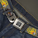 BD Wings Logo CLOSE-UP Full Color Black Silver Seatbelt Belt - Hot Rod w/Flame Skull Webbing Seatbelt Belts Buckle-Down   