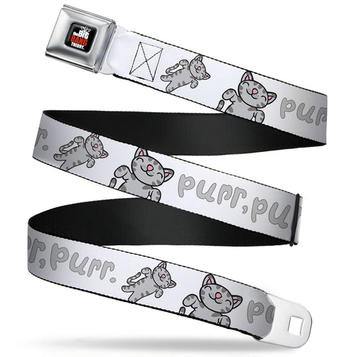 THE BIG BANG THEORY Full Color Black White Red Seatbelt Belt - Soft Kitty PURR, PURR, PURR Webbing Seatbelt Belts The Big Bang Theory   