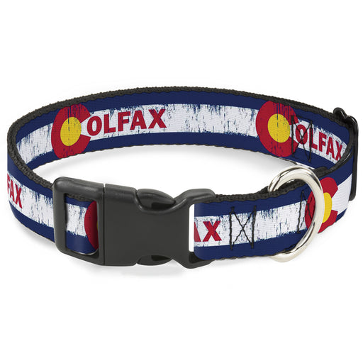 Plastic Clip Collar - COLFAX Colorado Flag Weathered Plastic Clip Collars Buckle-Down   