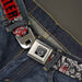 BD Wings Logo CLOSE-UP Full Color Black Silver Seatbelt Belt - ZOMBIE KILLER w/Stacked Zombies Sketch Webbing Seatbelt Belts Buckle-Down   