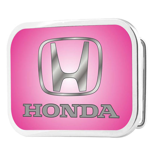 Honda Logo Framed FCG Pink Silver-Fade - Chrome Rock Star Buckle Belt Buckles Honda   
