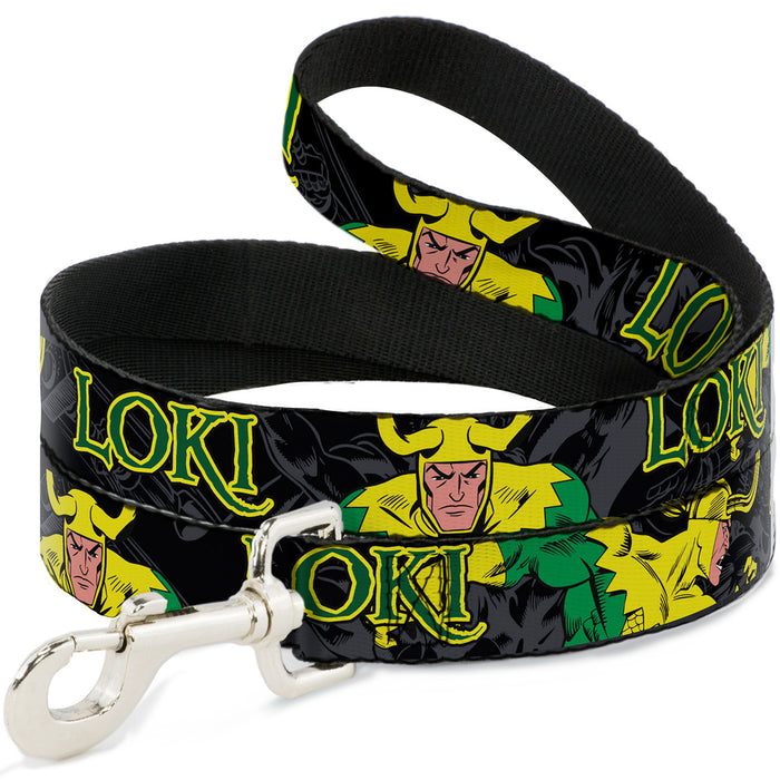 Dog Leash - LOKI in Action Black/Gray/Yellow/Green Dog Leashes Marvel Comics   