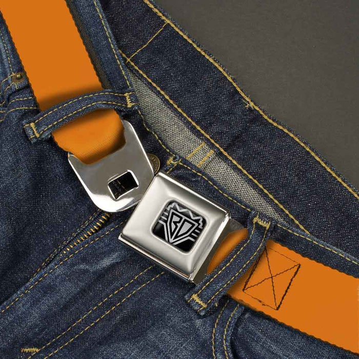 BD Wings Logo CLOSE-UP Full Color Black Silver Seatbelt Belt - Orange Webbing Seatbelt Belts Buckle-Down   
