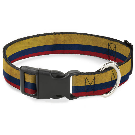 Plastic Clip Collar - Colombia Flag Distressed Plastic Clip Collars Buckle-Down   