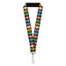 Lanyard - 1.0" - Painted Sugar Skulls Black Multi Color Lanyards Buckle-Down   